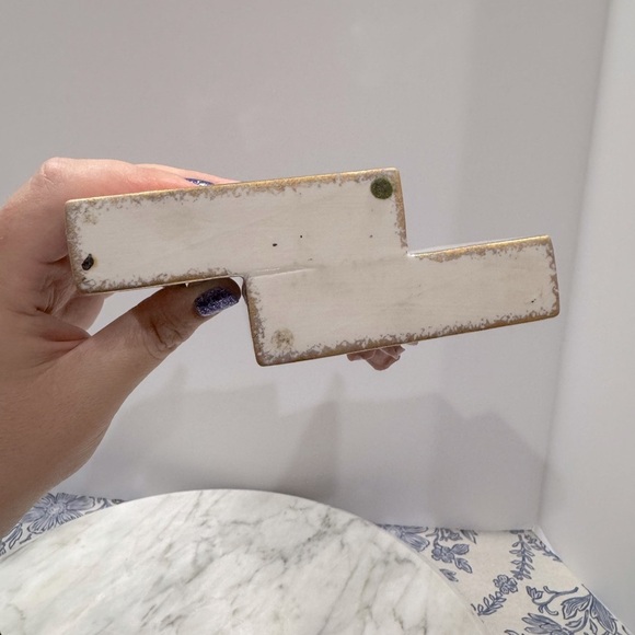 Floral Ceramic mid century planter trinket dish with Gold Trim - Picture 8 of 11